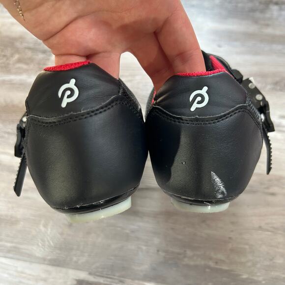 Peloton Cycling Shoes Black White Red Clip In Road Bike SPD Compatible Size 42